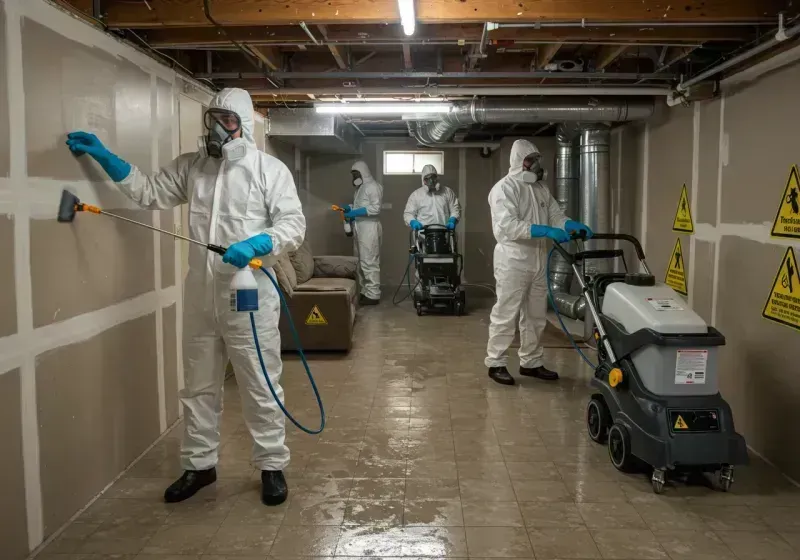 Basement Moisture Removal and Structural Drying process in Clarendon, AR